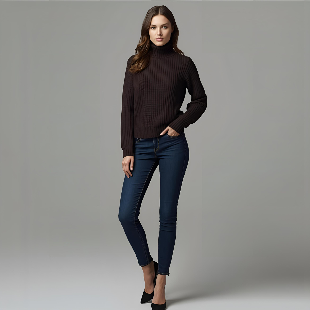 TERRINA | Brown Relaxed-Fit Knitwear Sweater