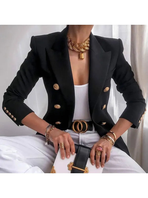Stylish Blazer with Elegant Button Accents
