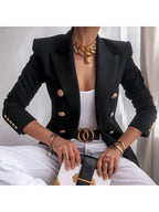 Stylish Blazer with Elegant Button Accents
