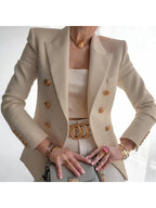 Stylish Blazer with Elegant Button Accents
