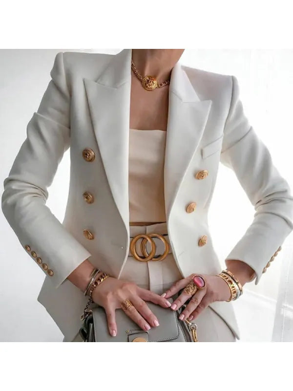 Stylish Blazer with Elegant Button Accents