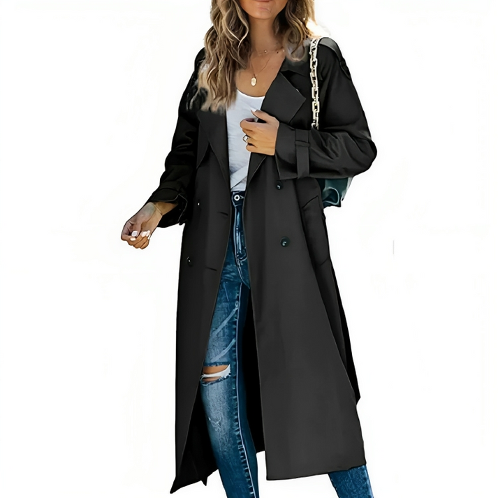 Stylish Double-Breasted Women's Trench Coat