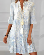 Printed Short-Sleeve Dress