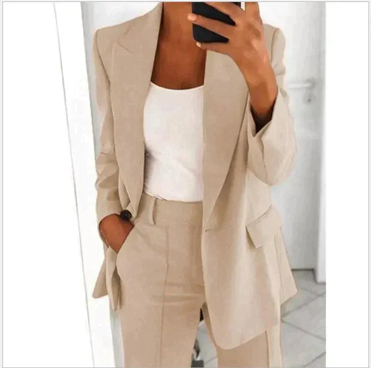 Blazer and Wide-Leg Trouser Ensemble