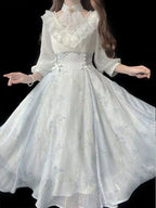 Elegant Midi Dress Inspired by Belle Époque Style