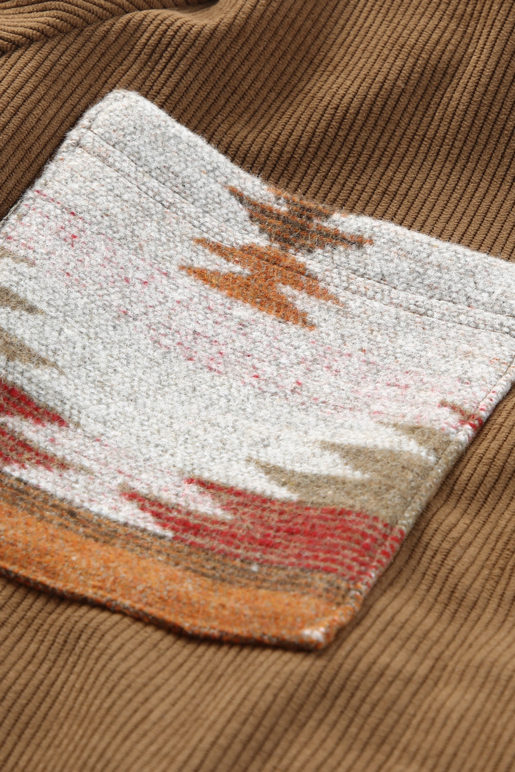 Aztec-Patterned Corduroy Jacket