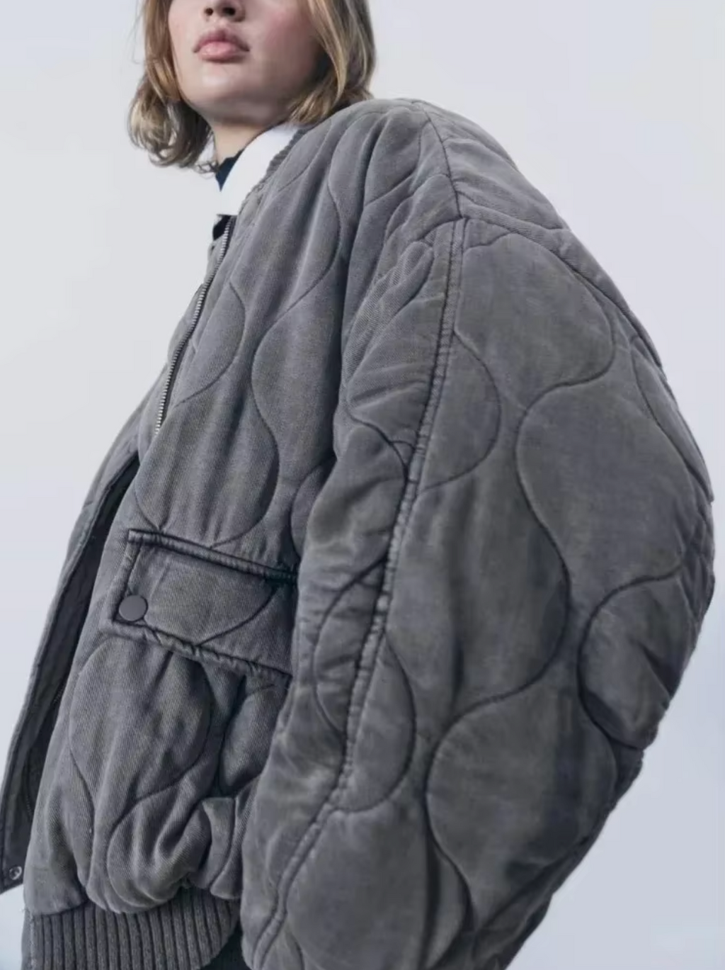 Destiny Cotton Jacket with Round Neck