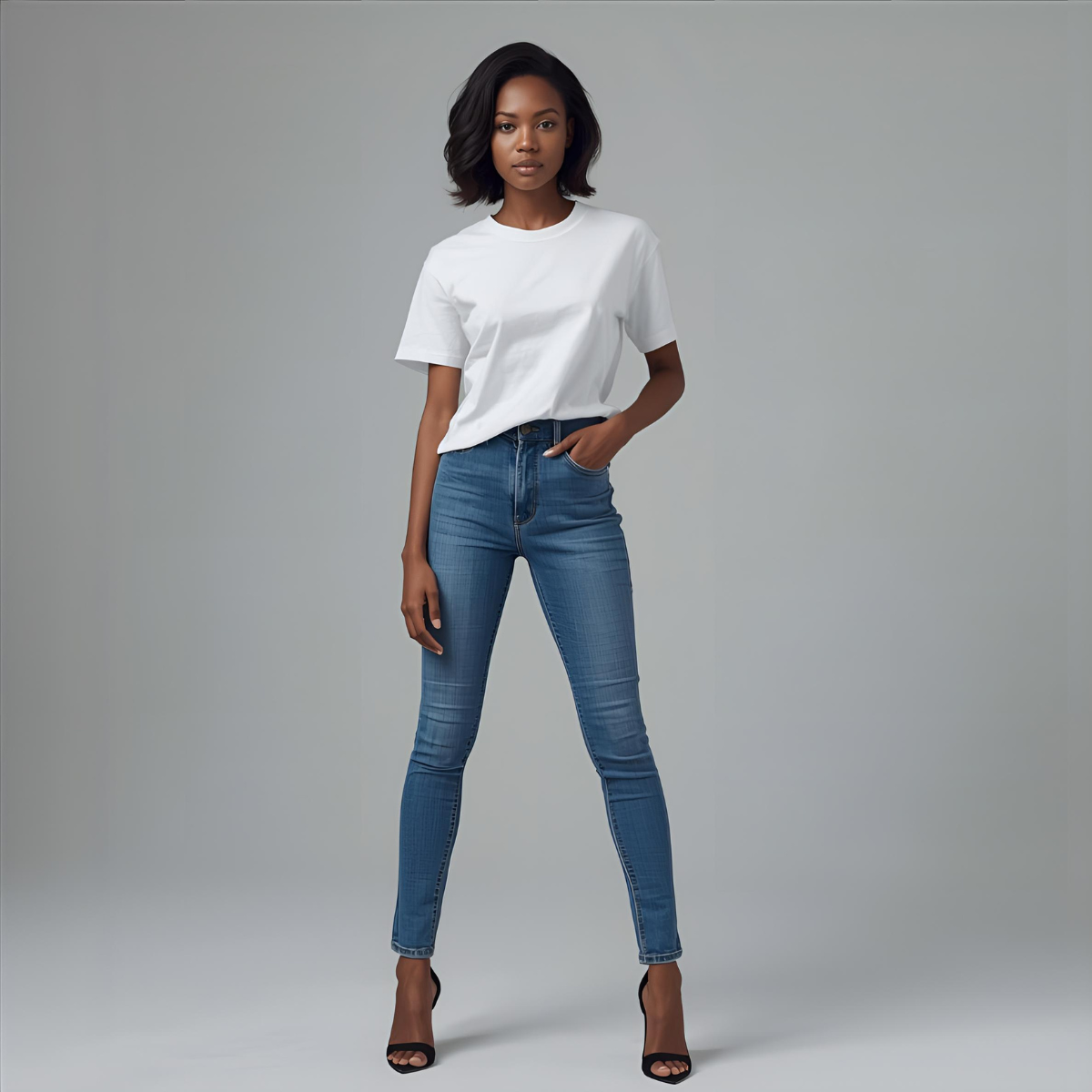 LUMINA | White Basic Essential Relaxed-Fit T-Shirt