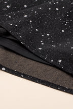 Elegant Black Glitter Dress with Stylish Mesh Overlay