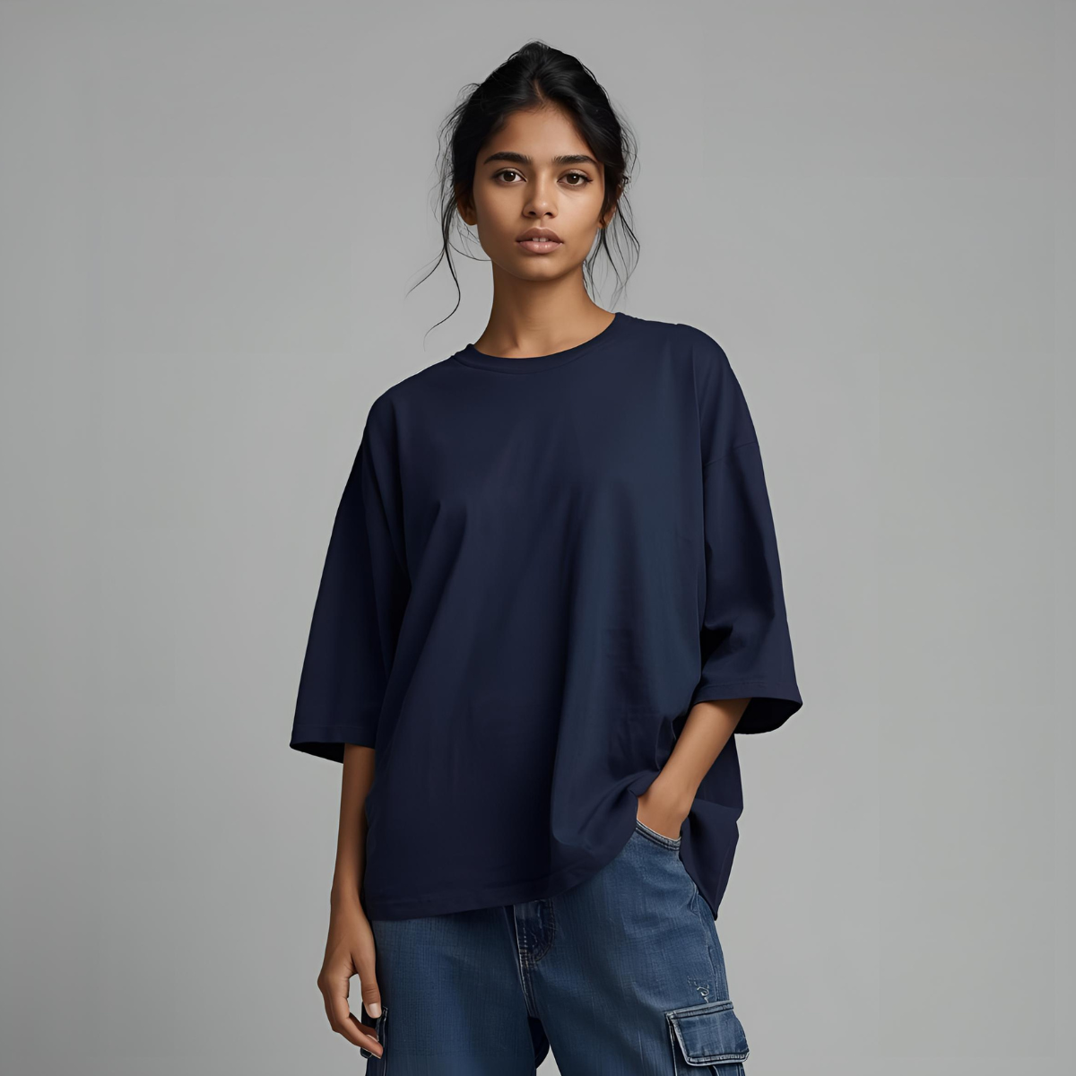 NAVERRA | Modern Oversized Dark Blue Streetwear Tee