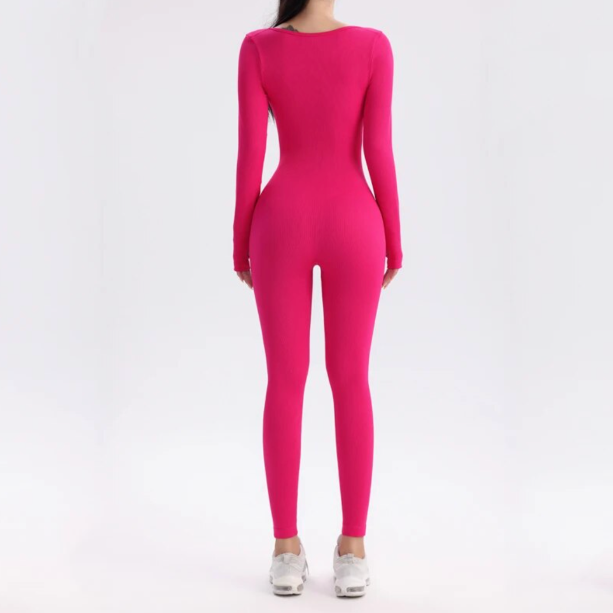 Solid Long Sleeve Active Bodysuit