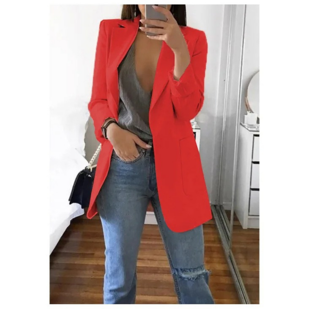 Women's Printed Double-Breasted Blazer - Ideal for Professional Wear