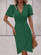 Stylish Short Sleeve Wrap Dress