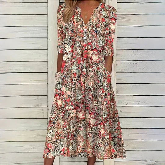 Floral Midi Dress by Hannah
