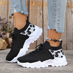 Ventilated Leopard Print Sneakers