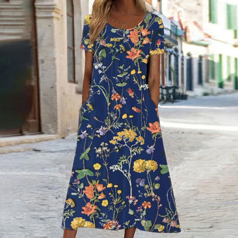 Stylish Floral Dress with Tummy Control