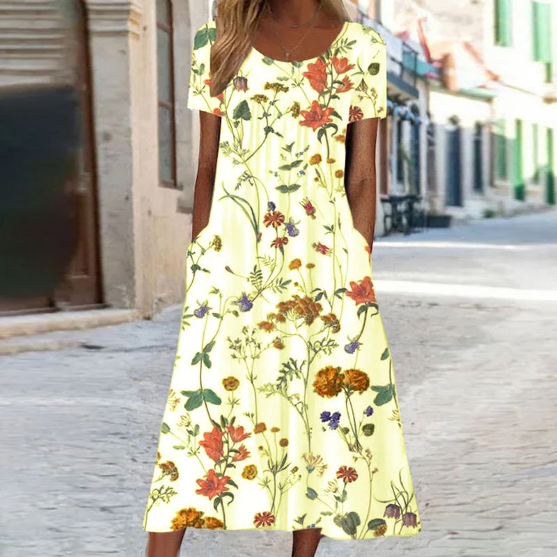 Stylish Floral Dress with Tummy Control