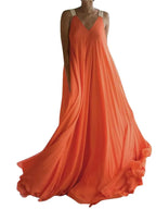 Chloë - Women's Summer Sleeveless V-Neck Boho Maxi Dress, Solid Color, Relaxed Fit