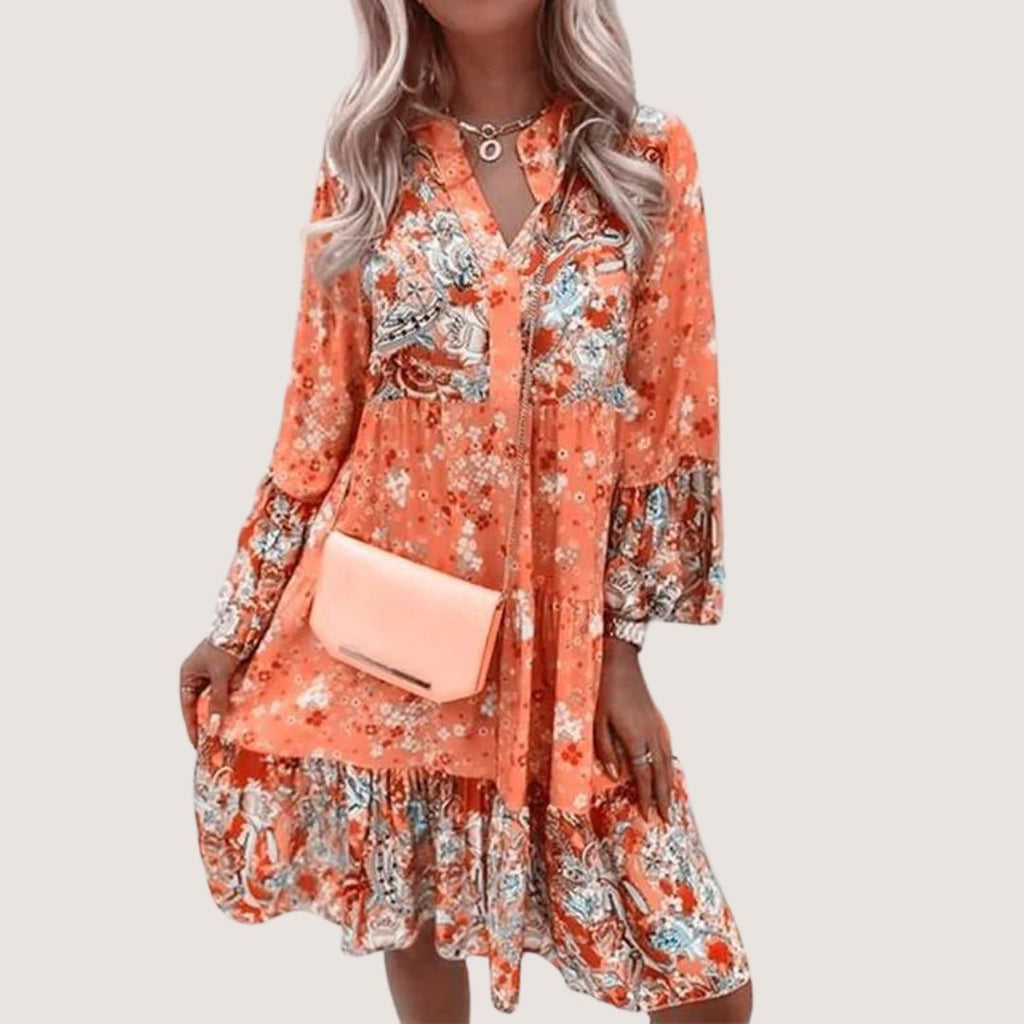 Bries – Floral Print Bohemian Midi Dress