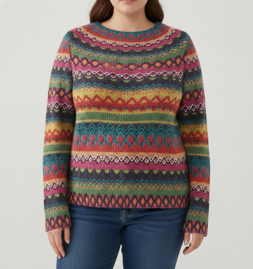 Vibrant Plus Size Women's Knit Sweater