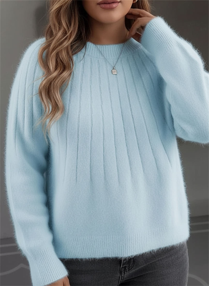 Comfortable Plus Size Women's Ribbed Knit Sweater