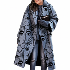 Plus Size Women's Long Wool Overcoat