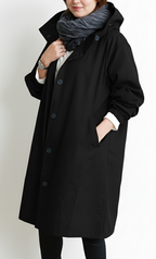 Plus Size Women's Hooded Trench Coat