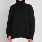 Women's Oversized Turtleneck Sweater in Basic Knit