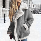 Natalie | Women’s Faux Fur Lined Moto Jacket