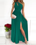 Elegant One-Shoulder Maxi Gown