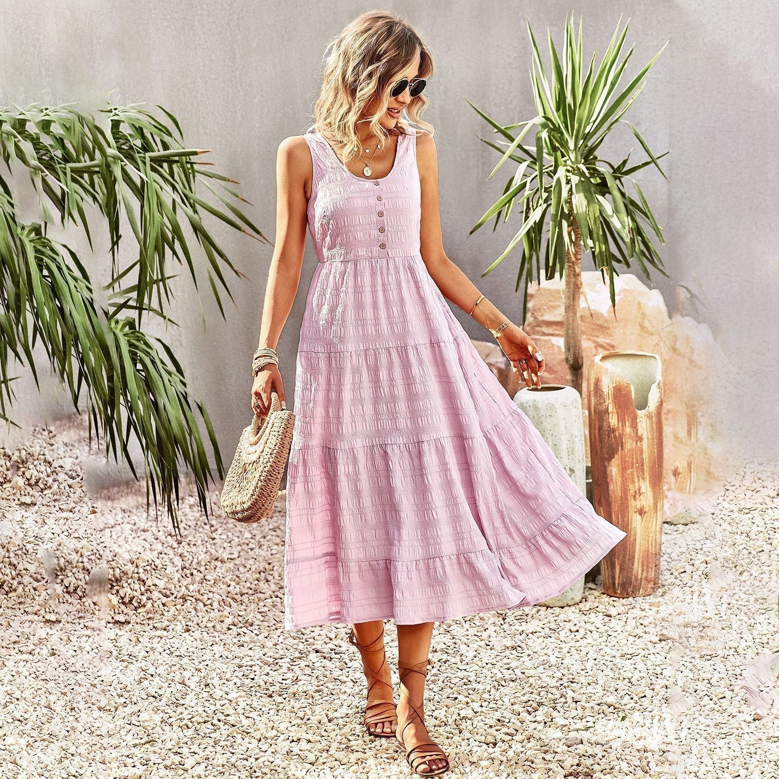 Joebelle Sleeveless Midi Dress for Summer