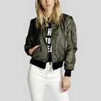 Women's Bomber Jacket with Crew Neck