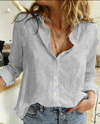 Stylish Long-Sleeve Cotton Blouse for Women