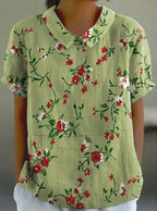 Floral Print Cotton Blouse