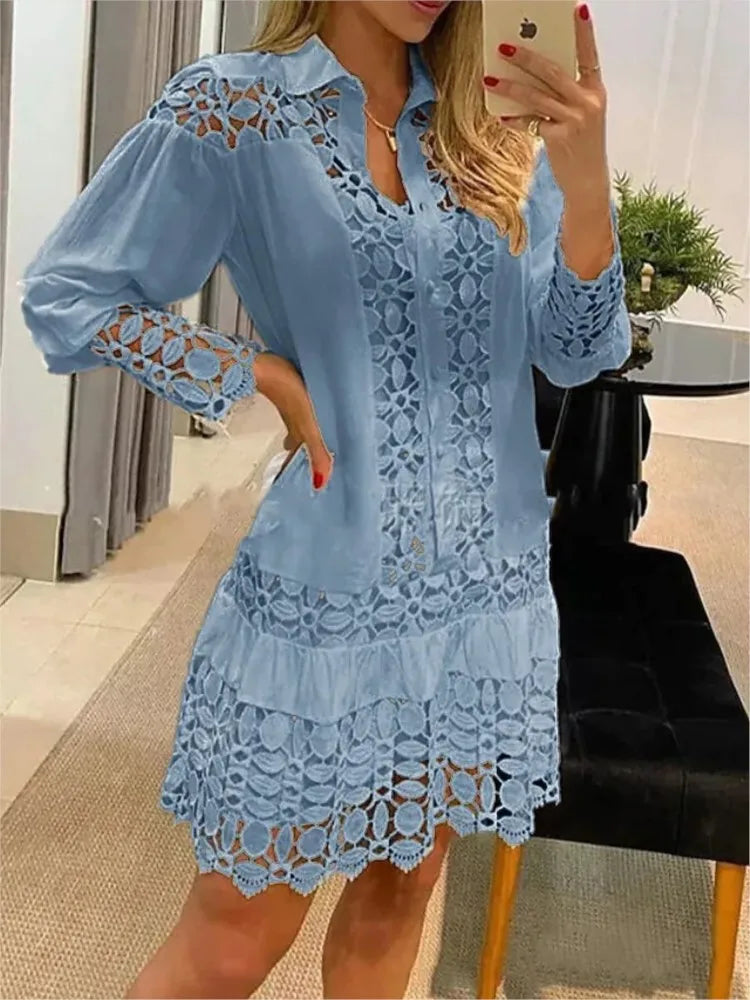 Elegant Long Sleeve Lace Dress for Women