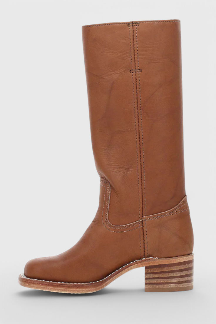 Ella | Women’s Leather Knee-High Boots with Heels