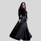 Elegant Velvet Turtleneck Dress with Flared Hem