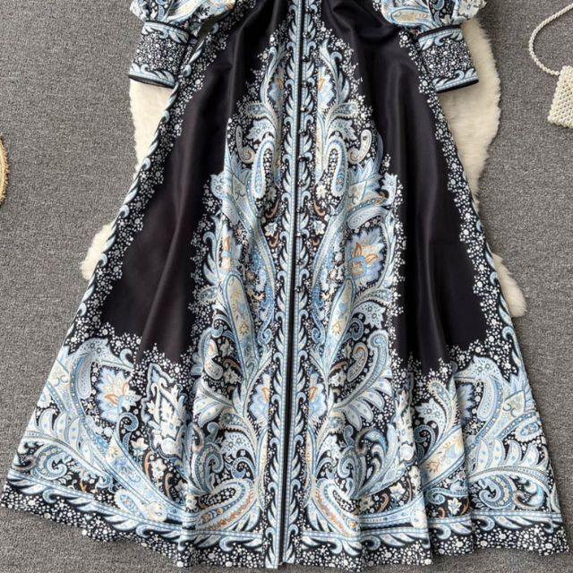 Floral A-Line Dress Featuring a Belted Waist