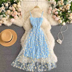 Floral Daisy Print Spaghetti Strap Summer Dress for Women