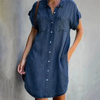 Summer Breeze Collection: Dagen Denim Dress" can be rewritten as "Dagen Denim Dress from the Summer Breeze Collection.