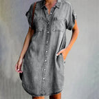 Summer Breeze Collection: Dagen Denim Dress" can be rewritten as "Dagen Denim Dress from the Summer Breeze Collection.