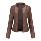 Collarless Biker Jacket