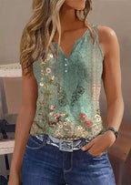 Floral Watercolor Sleeveless Top