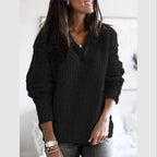 Caroline | Women’s Zip-Up Ribbed Sweater with Cozy Feel