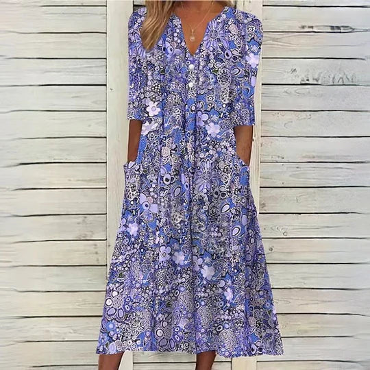 Floral Midi Dress by Hannah