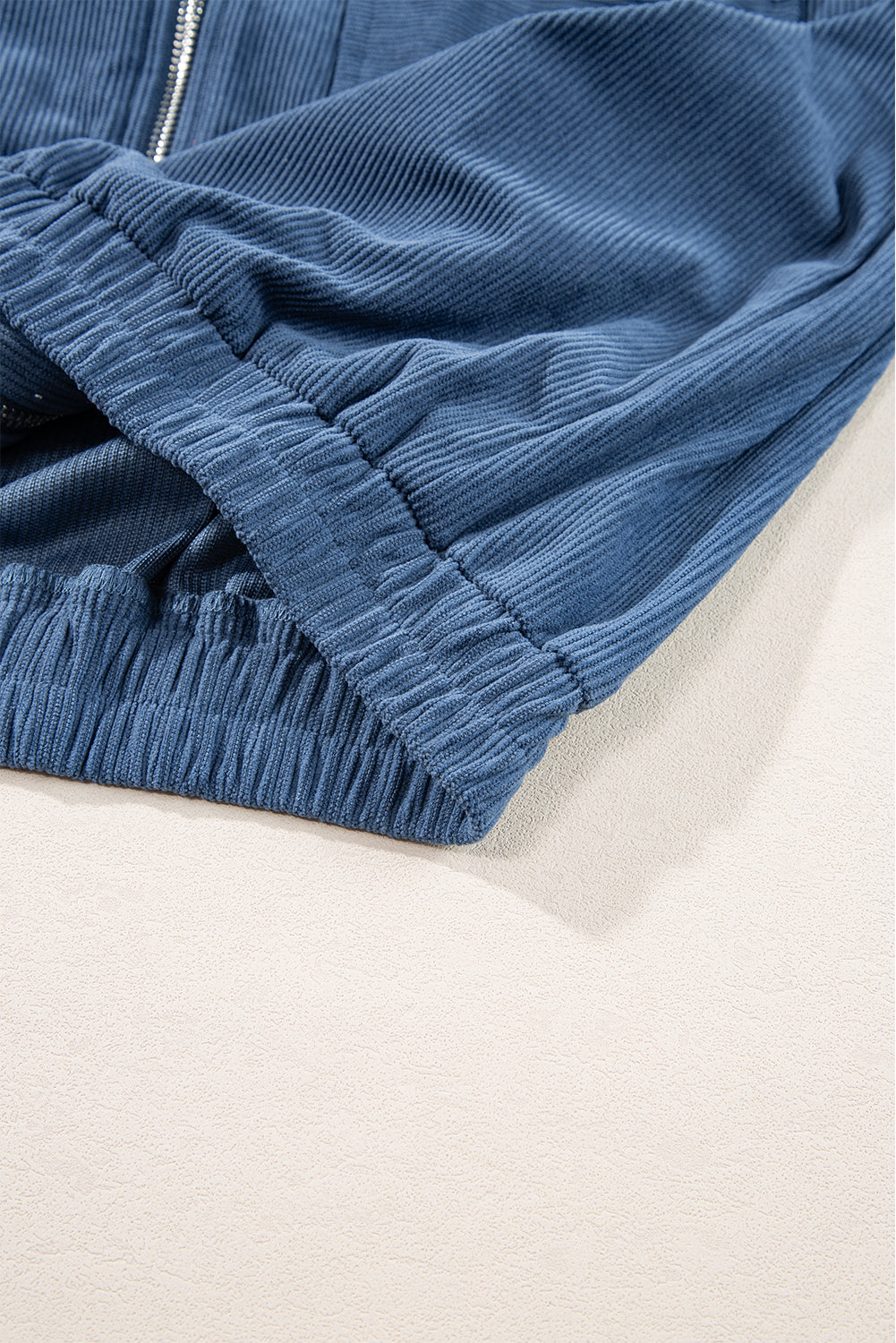 Teal Hooded Zip Jacket with Adjustable Drawstring