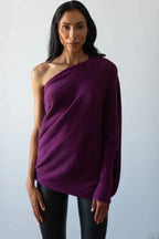 Asira - Off-Center Draped Sweater