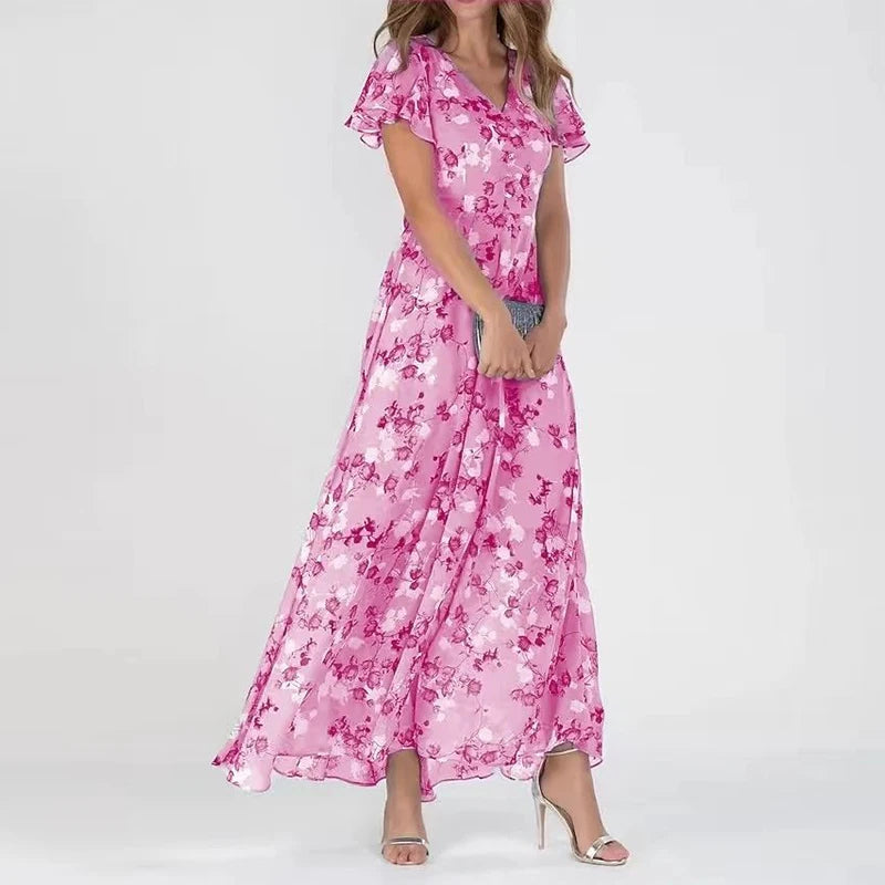 Elegant Floral Chiffon Dress