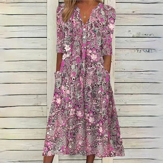 Floral Midi Dress by Hannah