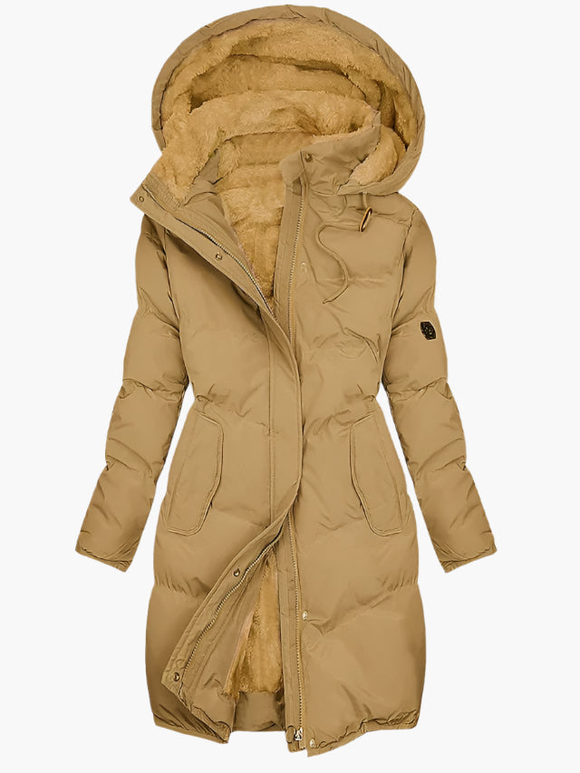 Olivia | Women’s Long Quilted Hooded Winter Coat